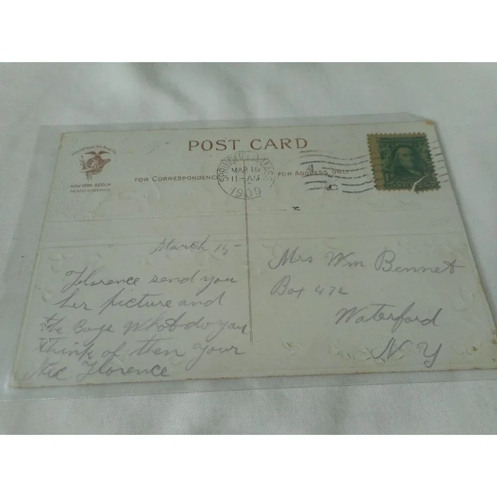 Vintage 1909 Postcard posted w/ stamp Embossed boys children Chapsaddle